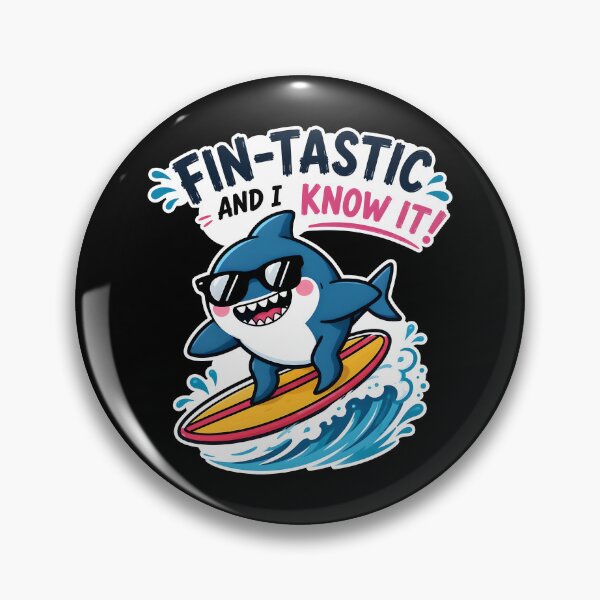 Item preview, Funny Shark Surfer Fin-Tastic designed and sold by Canvas-Whispers.