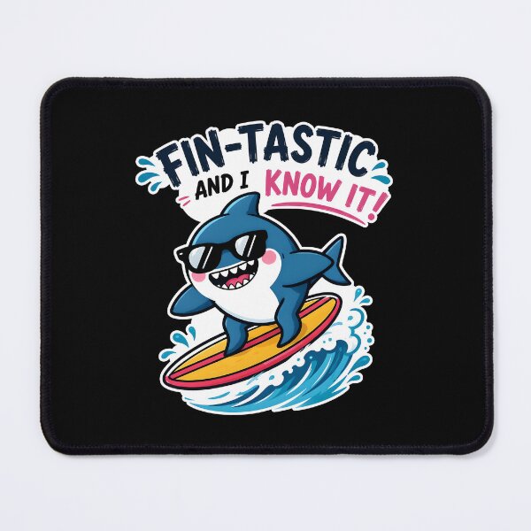 Item preview, Funny Shark Surfer Fin-Tastic designed and sold by ArtDzignsZA.