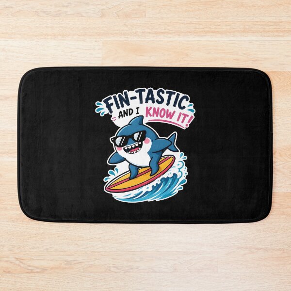Item preview, Funny Shark Surfer Fin-Tastic designed and sold by ArtDzignsZA.
