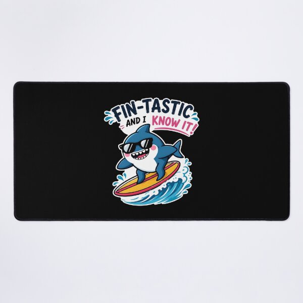 Item preview, Funny Shark Surfer Fin-Tastic designed and sold by Canvas-Whispers.