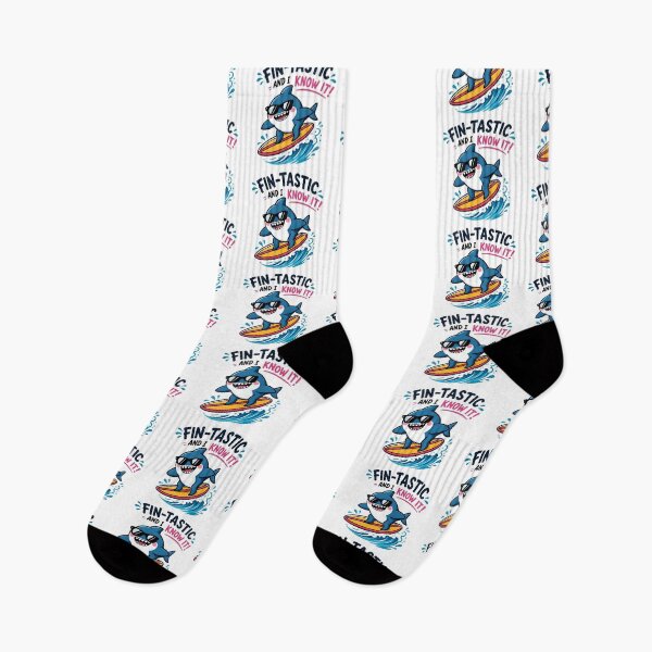 Item preview, Funny Shark Surfer Fin-Tastic designed and sold by Canvas-Whispers.