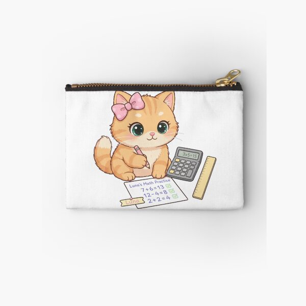 Item preview, Kawaii Cat Doing Math Homework With Calculator designed and sold by Luna's World .