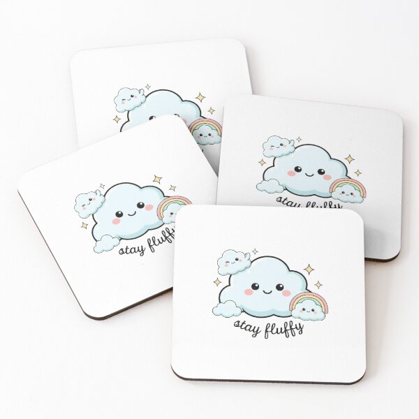 Item preview, Stay Fluffy Cute Cloud Family Rainbow Kawaii Pastel Aesthetic Design designed and sold by Faisal  Shah.