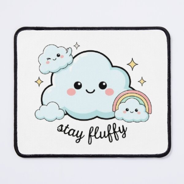 Item preview, Stay Fluffy Cute Cloud Family Rainbow Kawaii Pastel Aesthetic Design designed and sold by Faisal Shah.