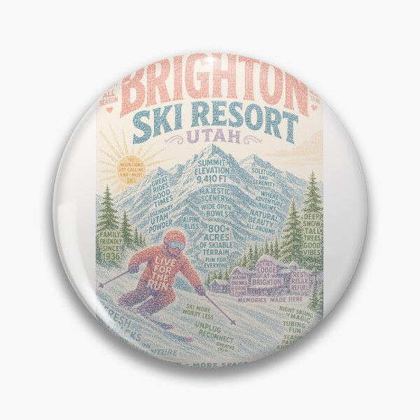 Item preview, Brighton Ski Resort Utah Big Cottonwood Canyon Wasatch Mountains designed and sold by Places On Earth.
