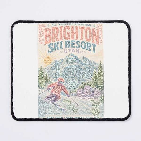 Item preview, Brighton Ski Resort Utah Big Cottonwood Canyon Wasatch Mountains designed and sold by Places On Earth.