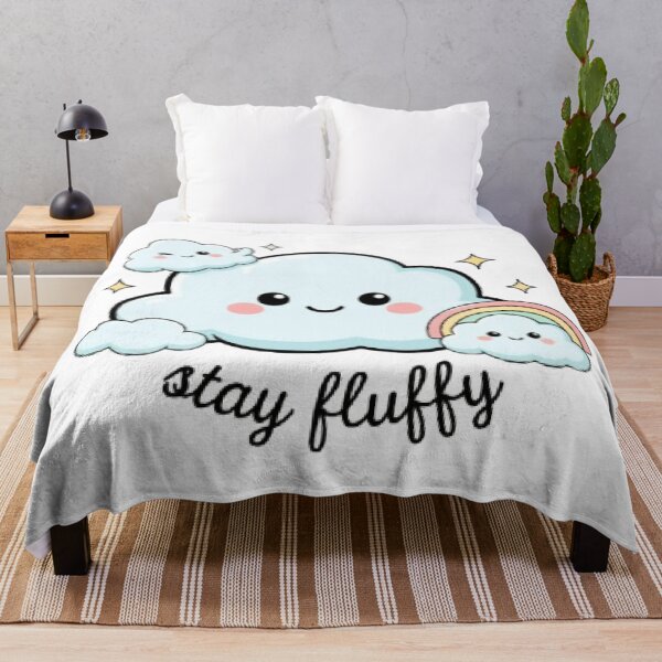 Item preview, Stay Fluffy Cute Cloud Family Rainbow Kawaii Pastel Aesthetic Design designed and sold by Faisal Shah.