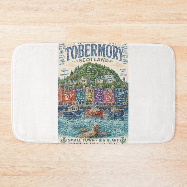 Item preview, Tobermory Isle of Mull Scotland Harbour and Hebridean Coastal Village designed and sold by Places On Earth.