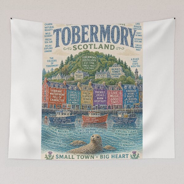 Item preview, Tobermory Isle of Mull Scotland Harbour and Hebridean Coastal Village designed and sold by Places On Earth.