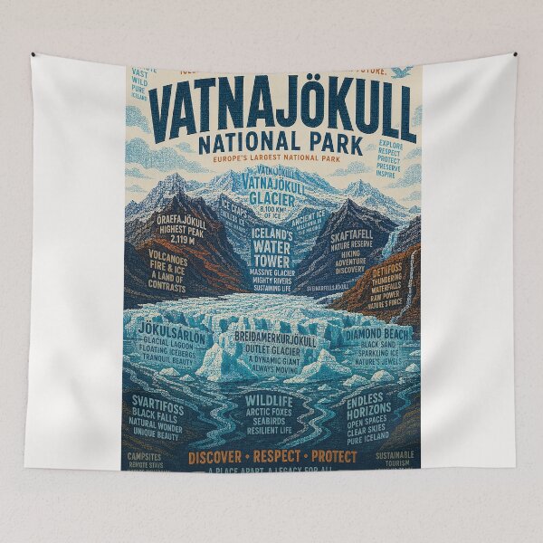 Item preview, Vatnajökull National Park Iceland Glacier and Jökulsárlón Landscape designed and sold by Places On Earth.
