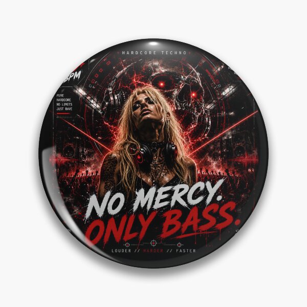 Item preview, No Mercy. Only bass. – Red Hardcore Techno Artwork designed and sold by Peter Kaul.
