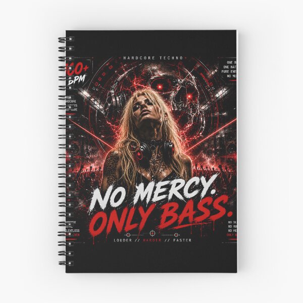 Item preview, No Mercy. Only bass. – Red Hardcore Techno Artwork designed and sold by Peter Kaul.