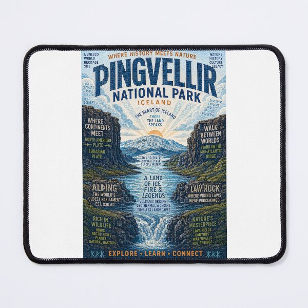 Item preview, Þingvellir National Park Iceland Mid Atlantic Rift and Alþingi Heritage designed and sold by Places On Earth.