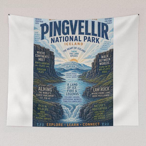 Item preview, Þingvellir National Park Iceland Mid Atlantic Rift and Alþingi Heritage designed and sold by Places On Earth.