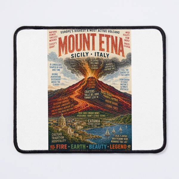 Item preview, Mount Etna Sicily Italy Volcano Above Catania and Valle del Bove designed and sold by Places On Earth.