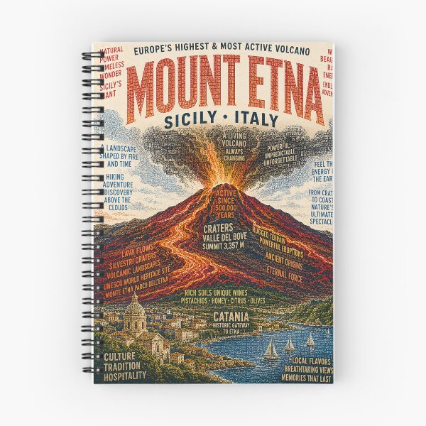 Item preview, Mount Etna Sicily Italy Volcano Above Catania and Valle del Bove designed and sold by Places On Earth.