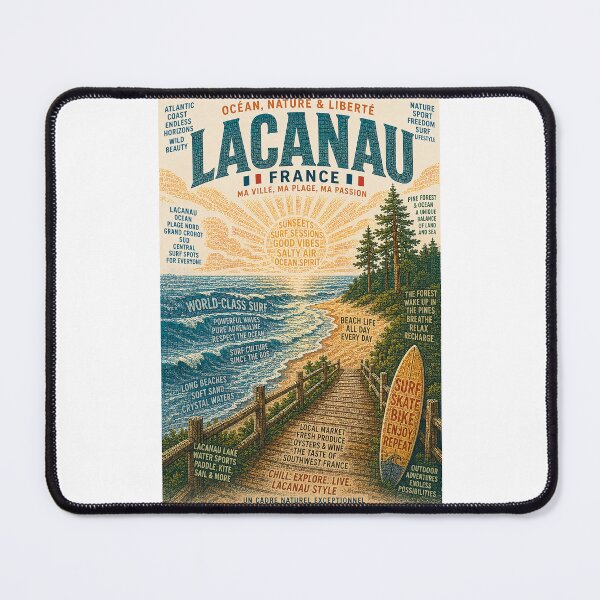 Aperçu de l'œuvre Lacanau France Côte Atlantique Destination Surf et Plages de Nouvelle Aquitaine créée et vendue par Places On Earth.