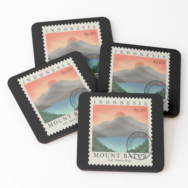 Item preview, Mount Batur Bali Volcano Sunrise Ridge Stamp Sticker designed and sold by stickercuffs.