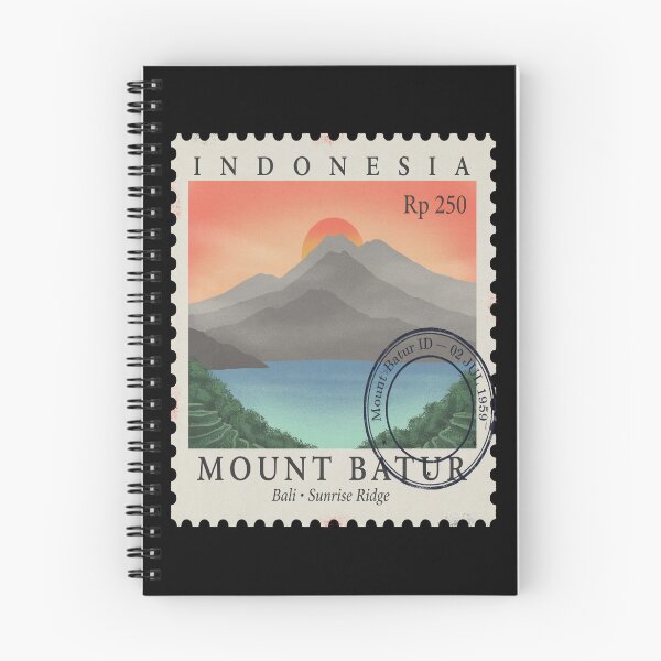 Item preview, Mount Batur Bali Volcano Sunrise Ridge Stamp Sticker designed and sold by stickercuffs.