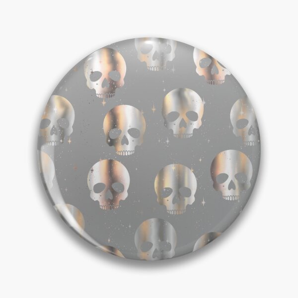 Item preview, Metallic Skull Pattern on Silver Gray designed and sold by Little Wimbly.