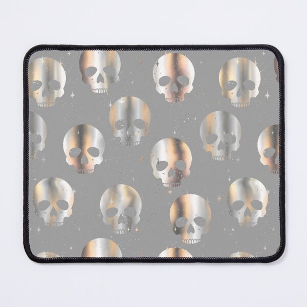 Item preview, Metallic Skull Pattern on Silver Gray designed and sold by Little Wimbly.