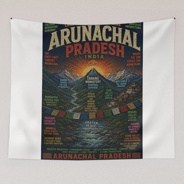 Item preview, Arunachal Pradesh India Tawang Monastery Ziro Valley Himalayan Sunrise designed and sold by Places On Earth.