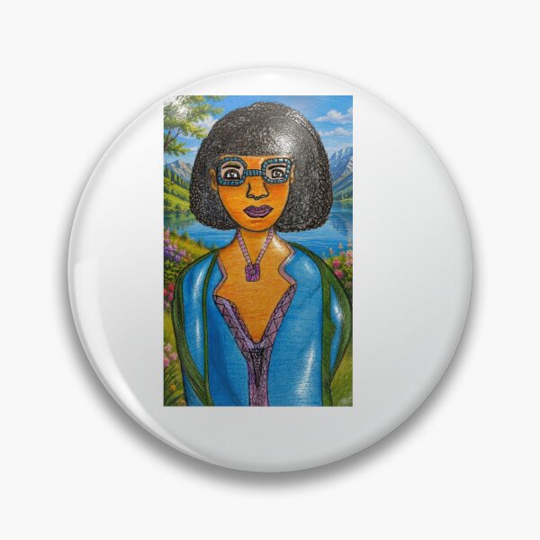 Item preview, A vibrant portrait of a woman at the lake designed and sold by SpiritArtLeona.
