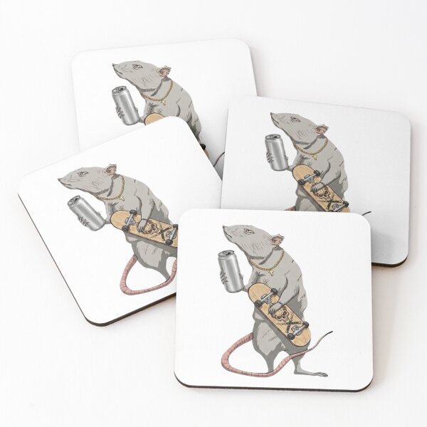 Item preview, Cool Skater Rat Holding Drink Can Skateboard Streetwear Cartoon Art designed and sold by Daily-chaos.