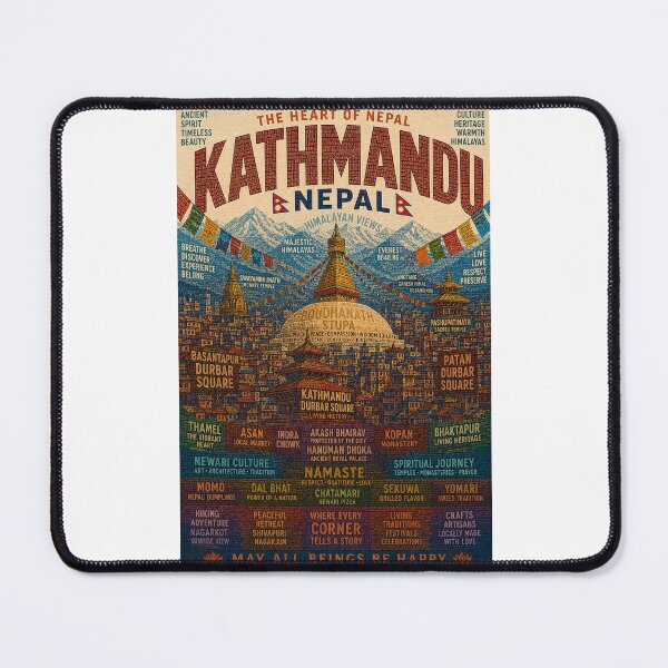 Item preview, Kathmandu Nepal Boudhanath Stupa Himalayan Heritage and Newar Landmarks designed and sold by Places On Earth.