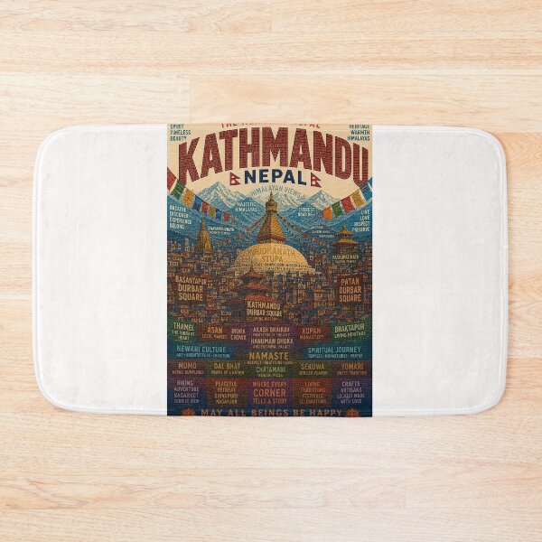 Item preview, Kathmandu Nepal Boudhanath Stupa Himalayan Heritage and Newar Landmarks designed and sold by Places On Earth.