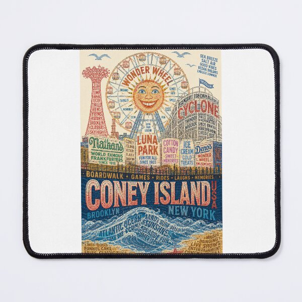 Item preview, Coney Island Brooklyn New York Luna Park Cyclone and Wonder Wheel designed and sold by Places On Earth.