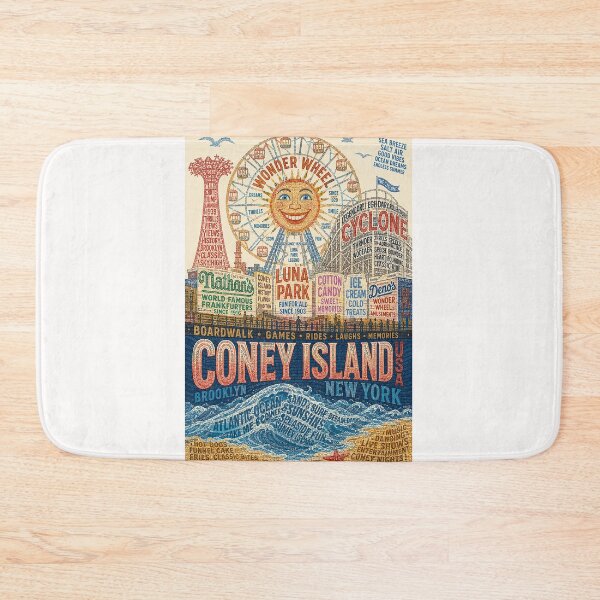 Item preview, Coney Island Brooklyn New York Luna Park Cyclone and Wonder Wheel designed and sold by Places On Earth.