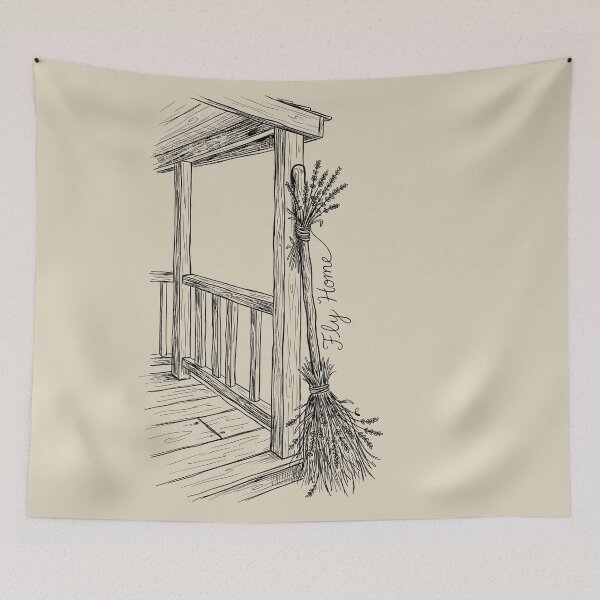 Item preview, Floral Broomstick - Cottage Witch designed and sold by bapupa.
