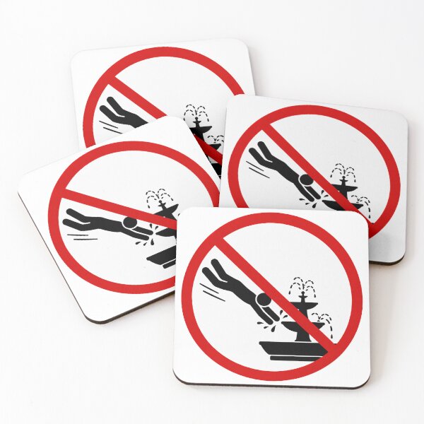Item preview, Funny No Fountain Diving Sign designed and sold by MonkiFlipp.
