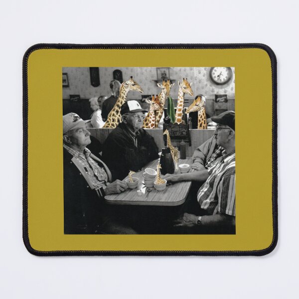 Item preview, Coffee with Mates - a mixed media original collage artwork with giraffes designed and sold by VintageHamlet.