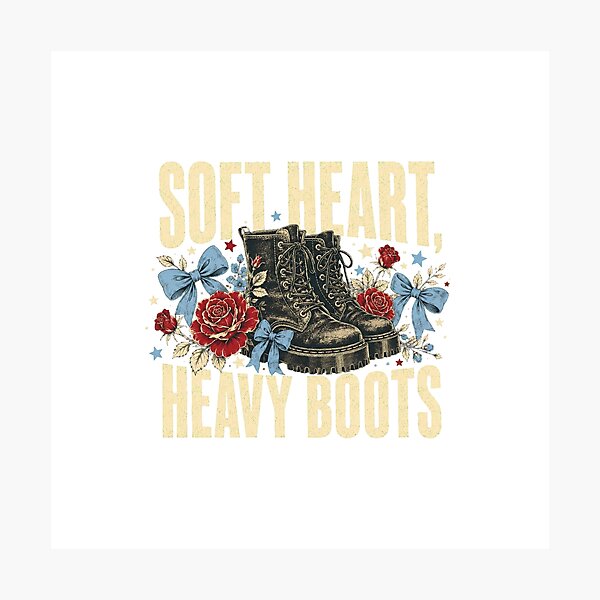 Item preview, Soft Heart, Heavy Boots designed and sold by Peak Pop Studio..