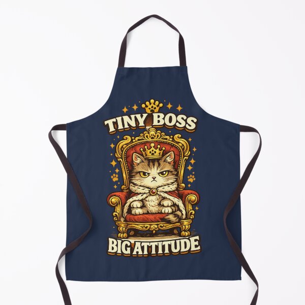 Item preview, Tiny Boss Big Attitude Funny Cat King Vintage Retro Cat Lover Design designed and sold by MartBook.