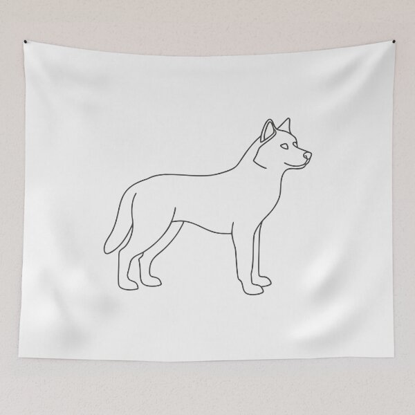 Item preview, Siberian Husky Elegant Line Art Gift designed and sold by OneLine Studio.