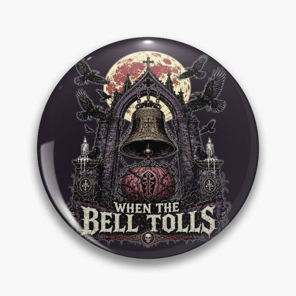 Item preview, When the Bell Tolls Gothic Bell Raven | Dark Halloween Graphic designed and sold by InkspirationGraphics.