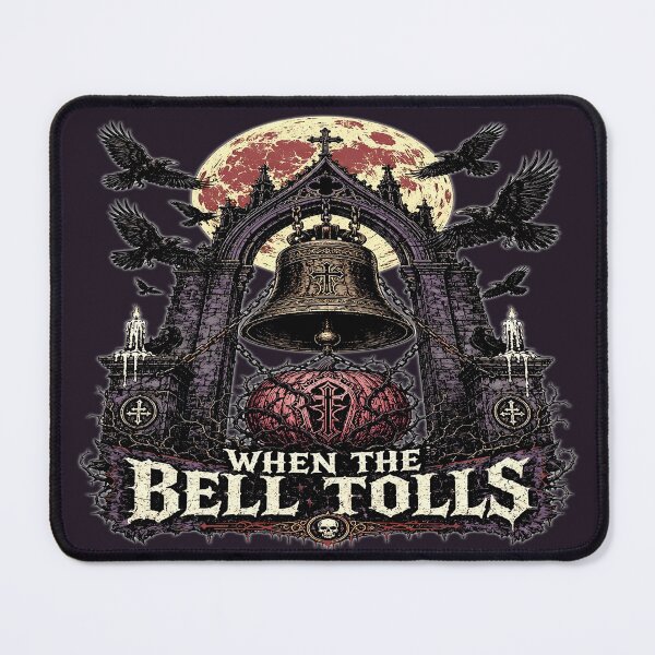 Item preview, When the Bell Tolls Gothic Bell Raven | Dark Halloween Graphic designed and sold by InkspirationGraphics.