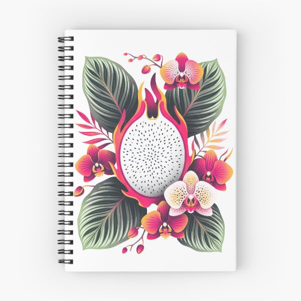 Item preview, Vibrant Tropical Dragon Fruit and Orchid Flowers Graphic designed and sold by DiNata.