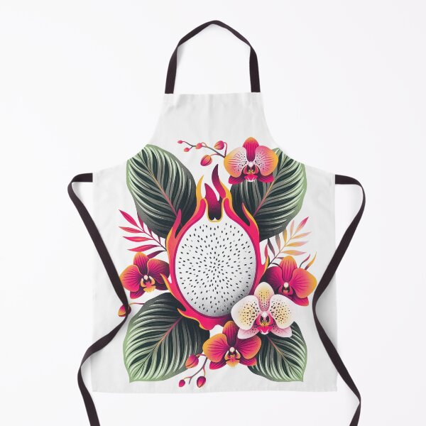 Item preview, Vibrant Tropical Dragon Fruit and Orchid Flowers Graphic designed and sold by DiNata.