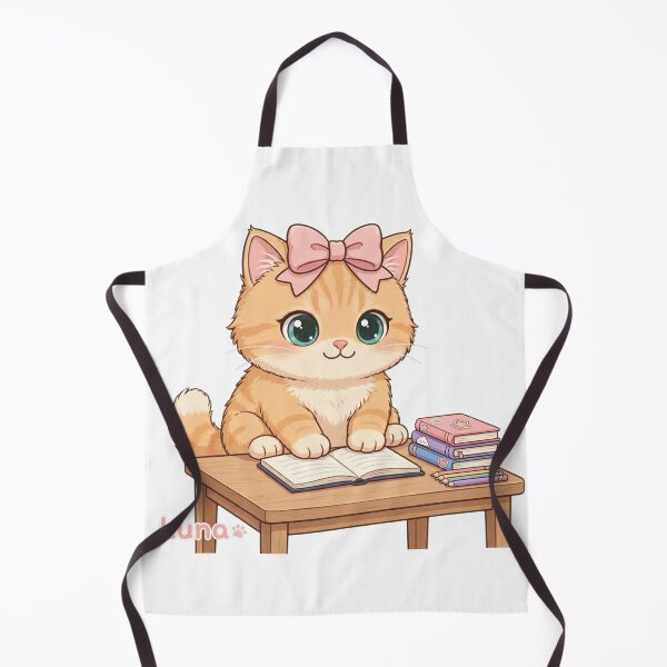 Item preview, Kawaii Cat Studying At Desk With Notebook designed and sold by Moody Vibes Studio.