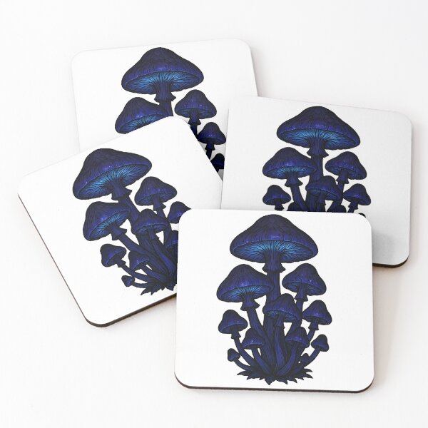 Item preview, Bioluminescent Poison Mushrooms Dark Anime Sticker designed and sold by Dhenin Studio.