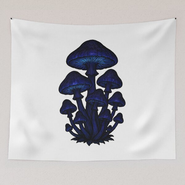 Item preview, Bioluminescent Poison Mushrooms Dark Anime Sticker designed and sold by Dhenin Studio.
