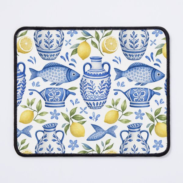 Item preview, Santorini Coastal Garden – Greek Watercolor Seamless Pattern designed and sold by Jandedan.