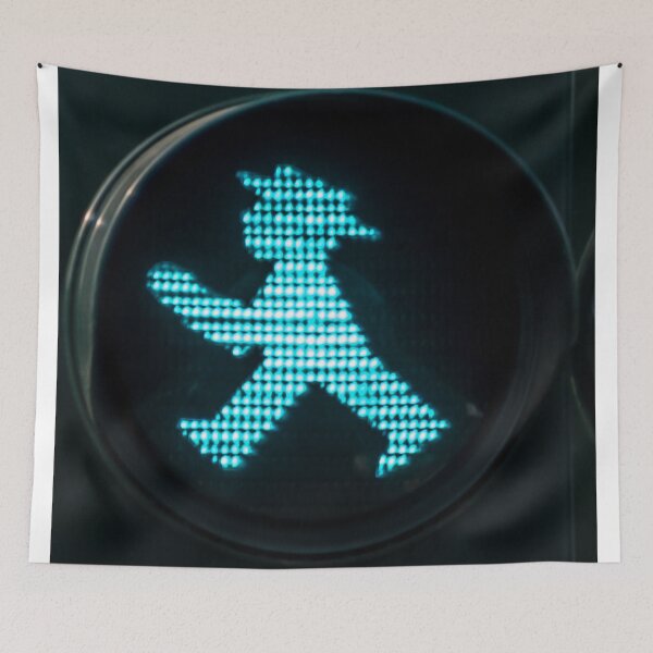 Item preview, Green Walking Man Light at Berlin Germany Crosswalk designed and sold by Jon Shore.
