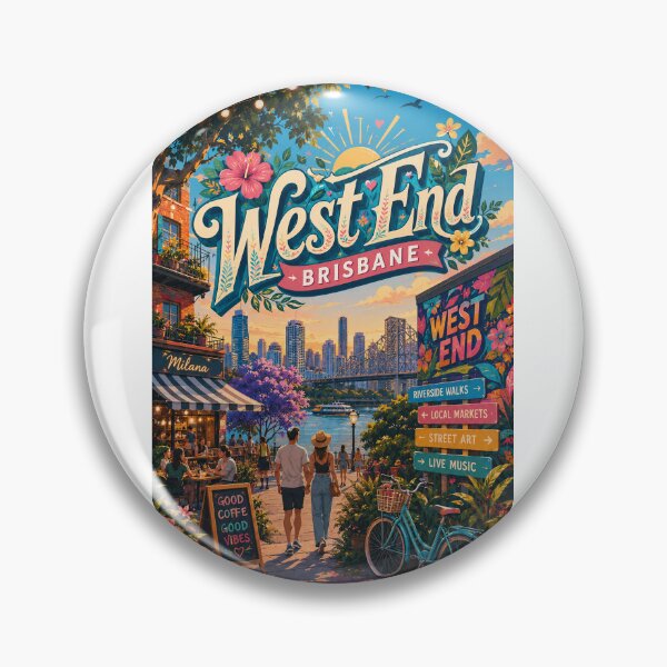 Item preview, West End Brisbane Riverside and South Bank Skyline designed and sold by Aryabek.