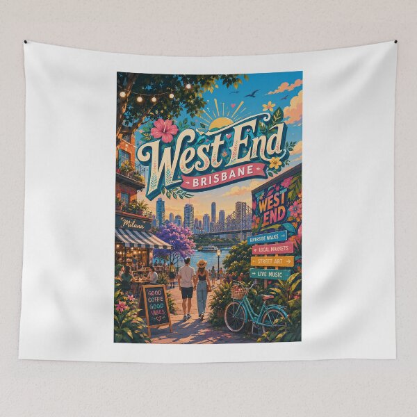Item preview, West End Brisbane Riverside and South Bank Skyline designed and sold by Aryabek.