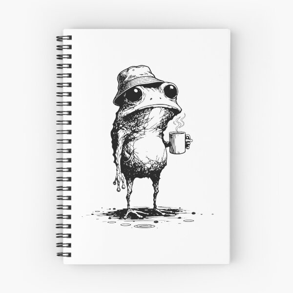Item preview, Funny Grumpy Frog Drinking Coffee Toad designed and sold by hugoinkcoast.
